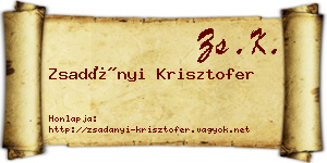Zsadányi Krisztofer névjegykártya