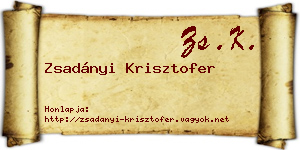 Zsadányi Krisztofer névjegykártya