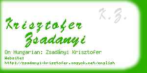 krisztofer zsadanyi business card
