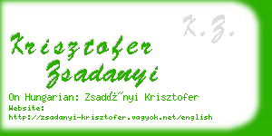 krisztofer zsadanyi business card